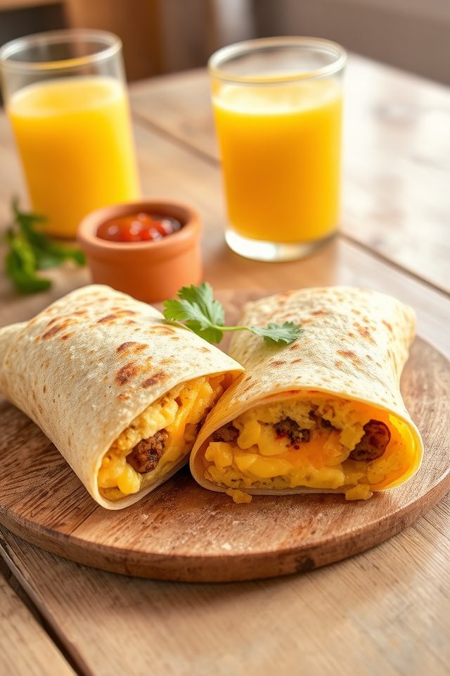 quick egg breakfast burritos