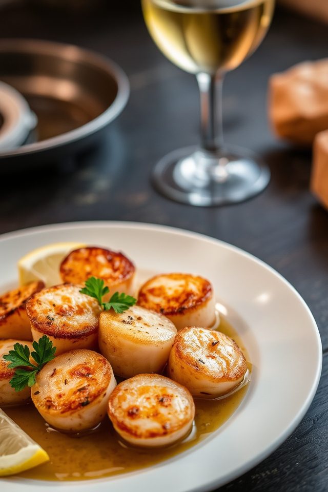 quick garlic scallop dish
