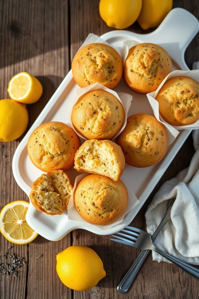 quick lemon poppy muffins