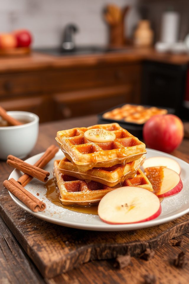 quick mini apple waffles