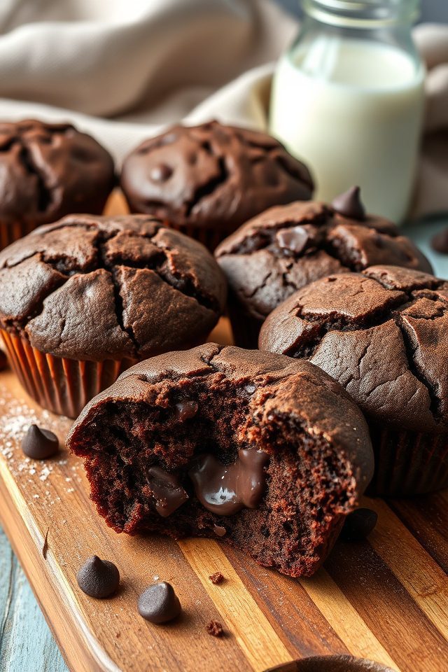 quick rich chocolate muffins