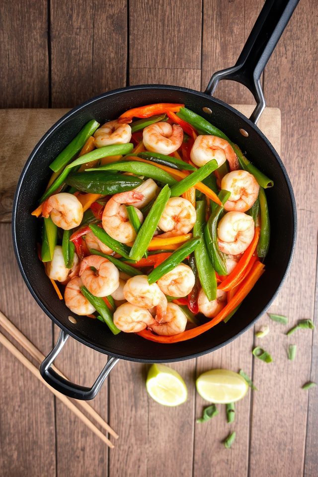 quick shrimp vegetable stir fry