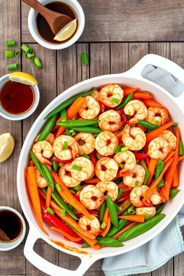 quick shrimp vegetable stir fry