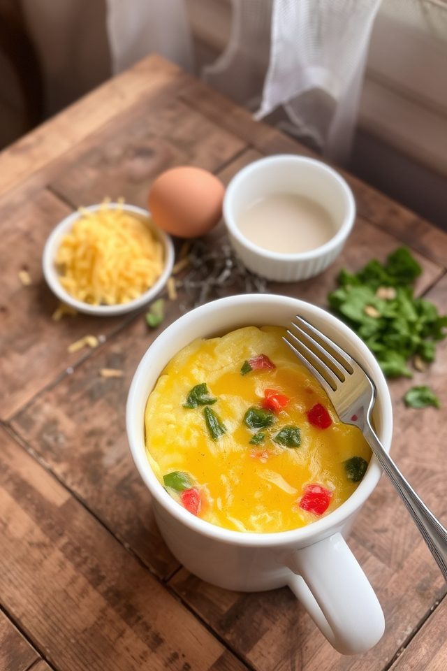 quick single mug omelette