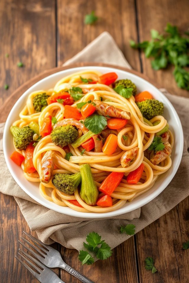quick spring pasta meal