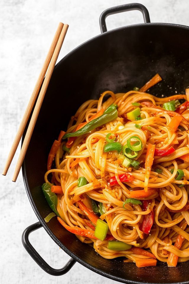 quick udon vegetable stirfy