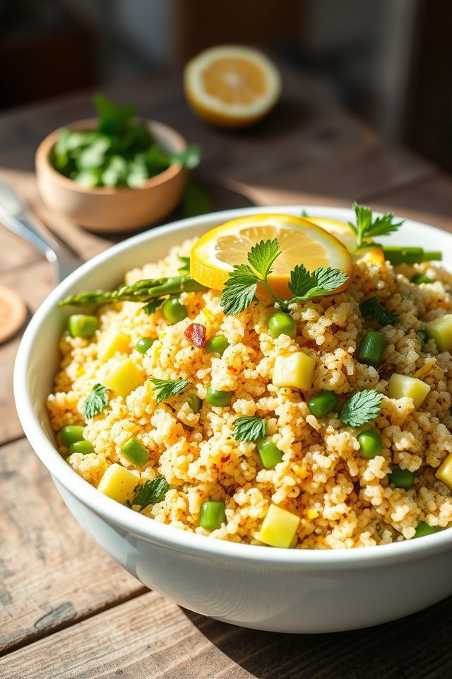 quinoa asparagus lemon salad