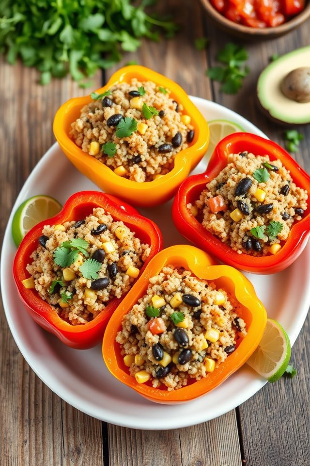 quinoa black bean peppers