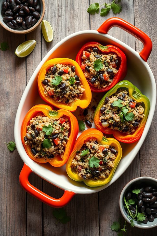 quinoa black bean peppers