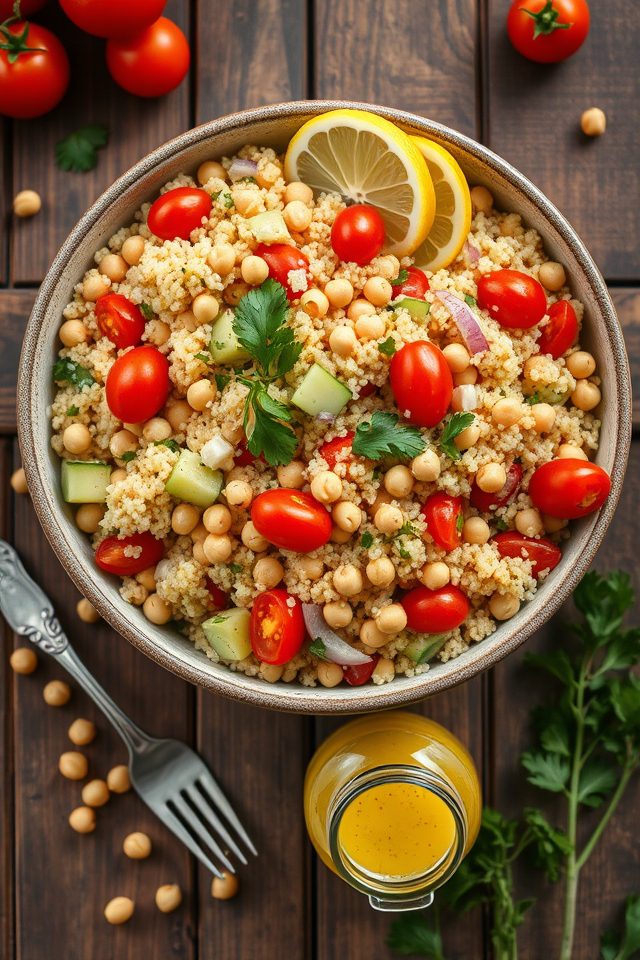 quinoa chickpea lemon salad