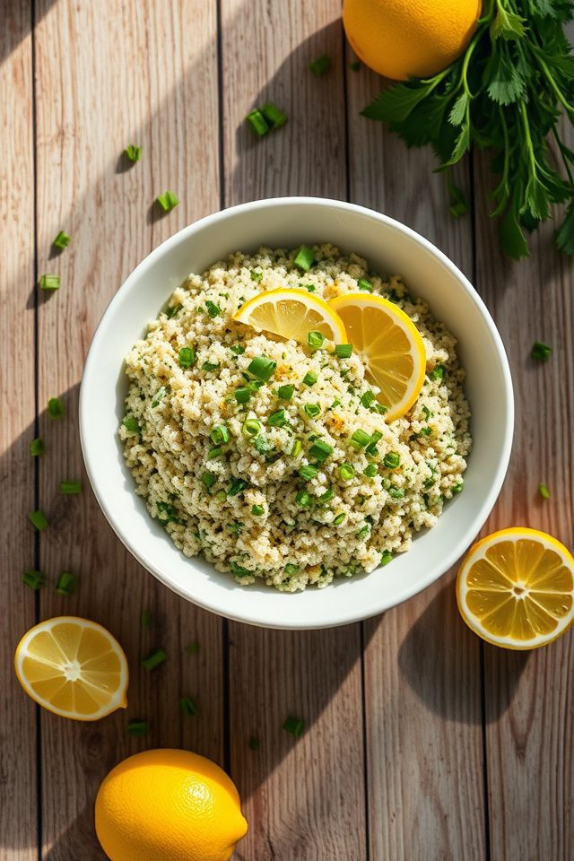 quinoa herbs lemon salad