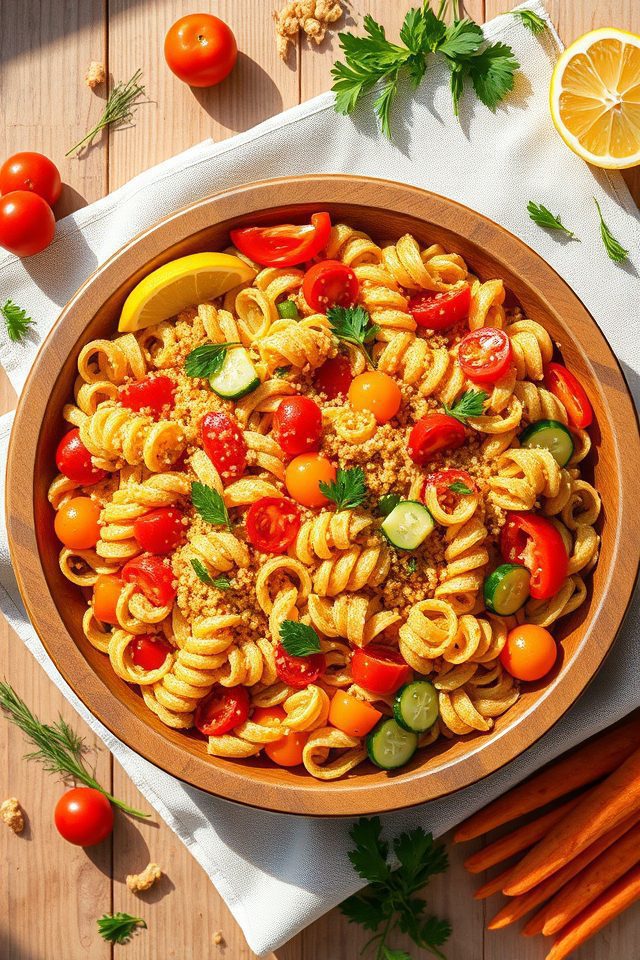 quinoa pasta veggie salad