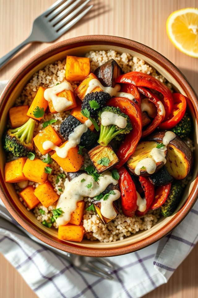 quinoa roasted vegetable bowl