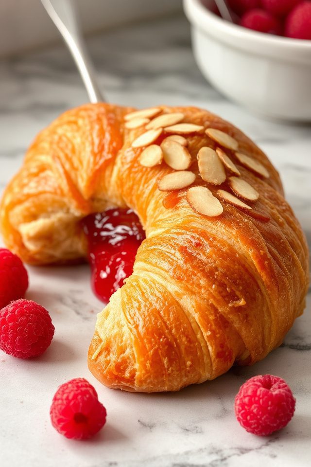raspberry almond pastry croissants