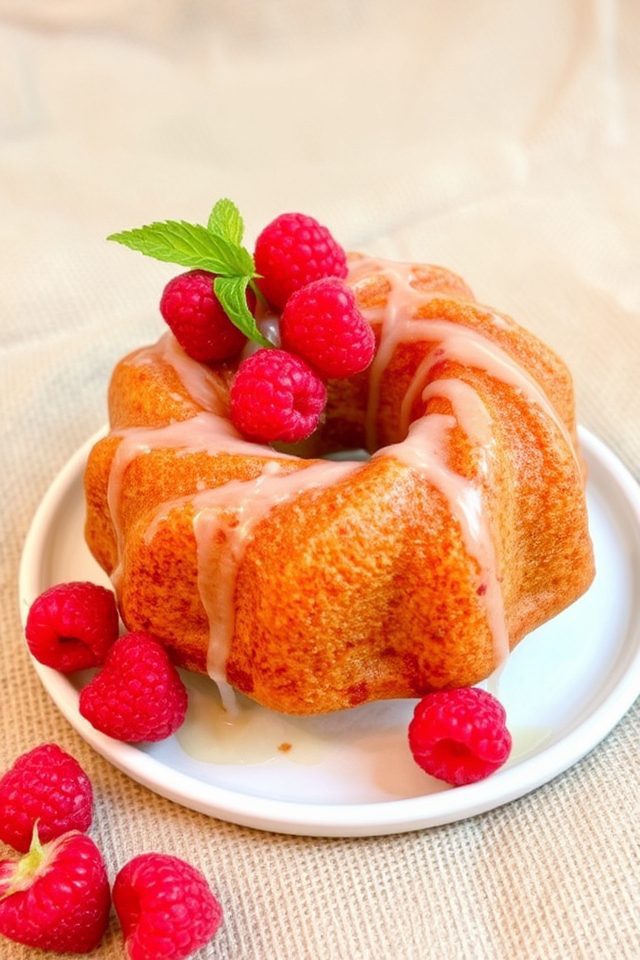 raspberry basil mini cakes