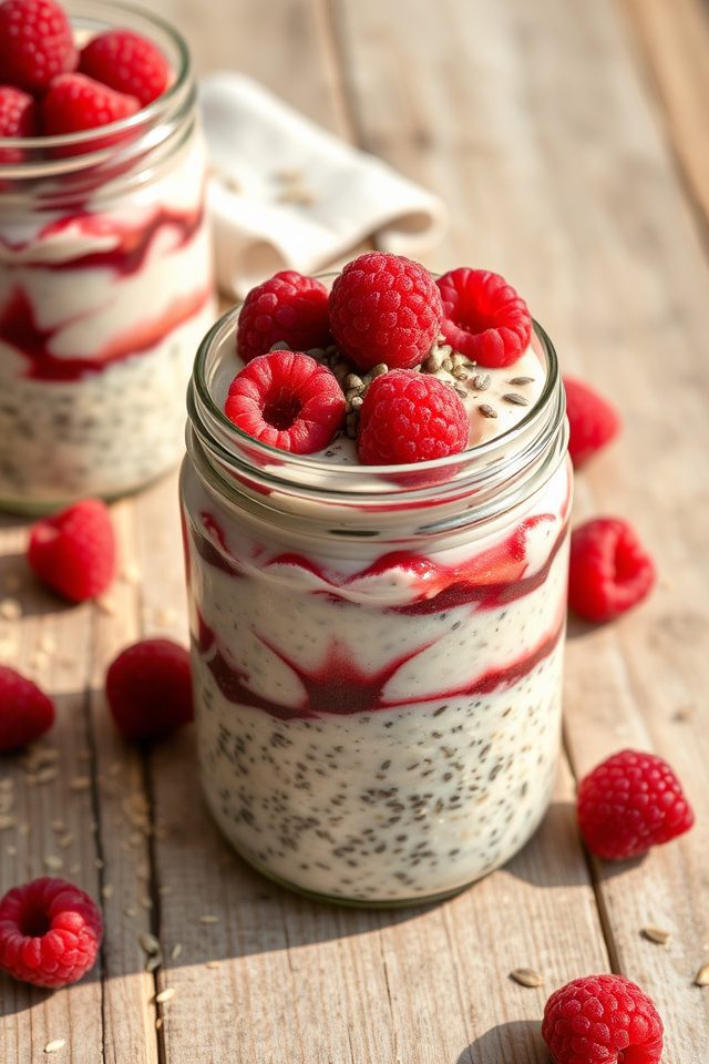 raspberry chia seed oats