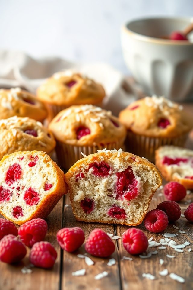 raspberry muffins with coconut