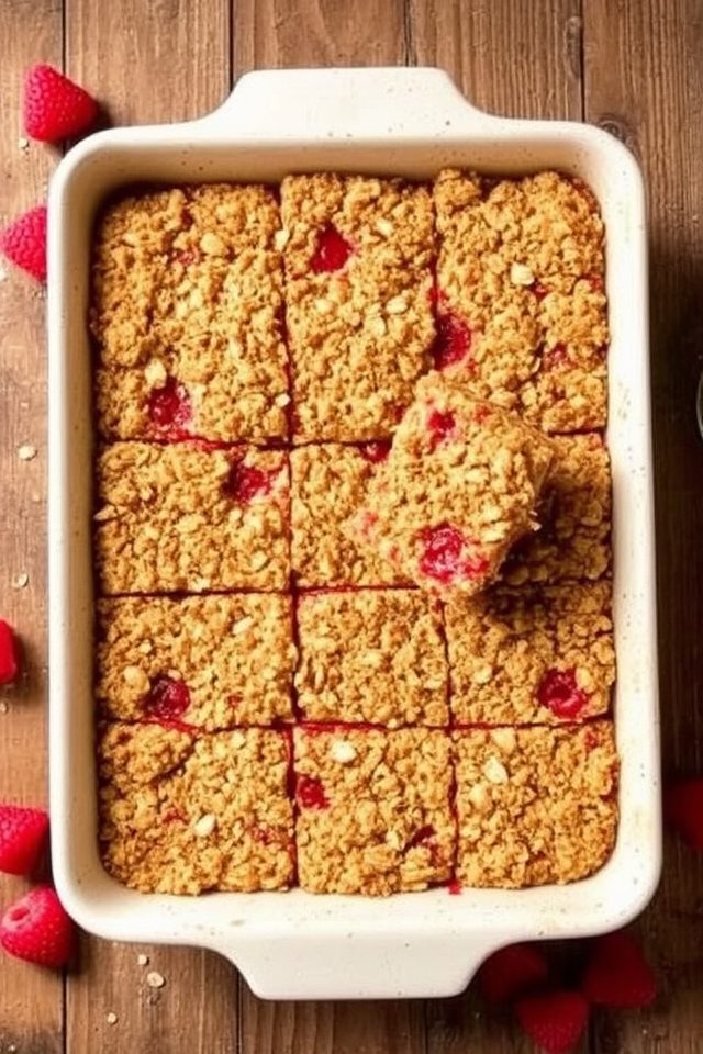raspberry oatmeal crunch bars