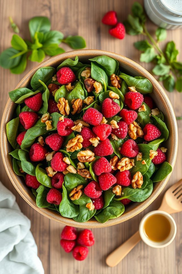 raspberry walnut mixed salad