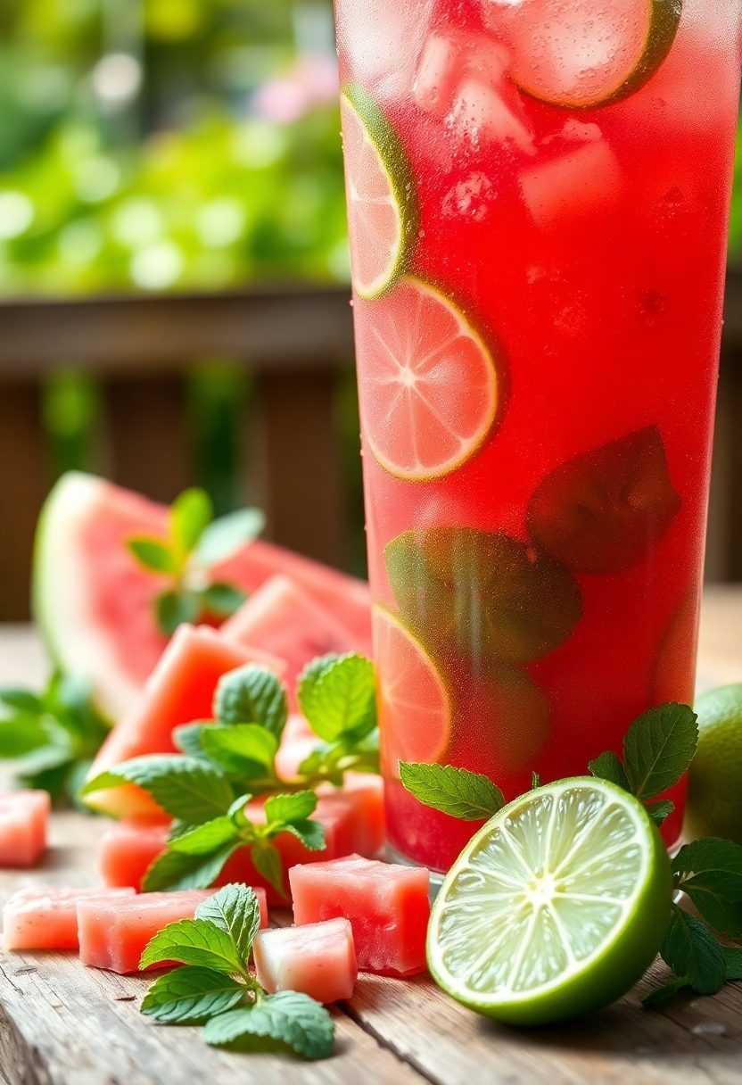 refreshing watermelon mint drink