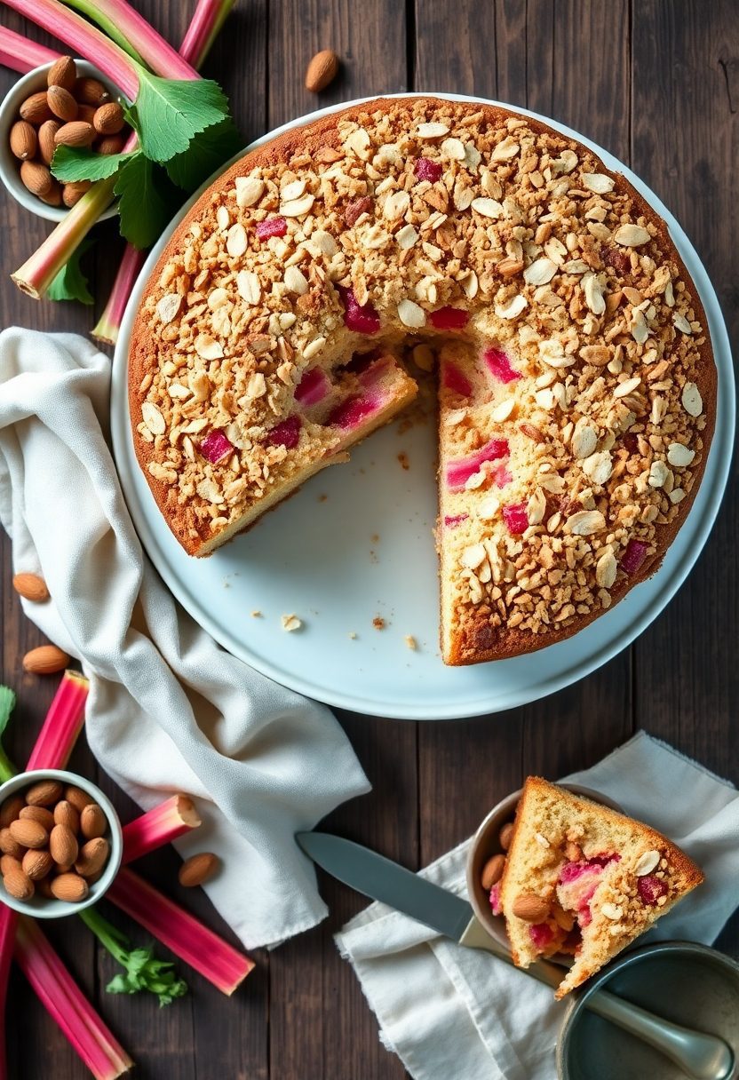 rhubarb almond coffee cake