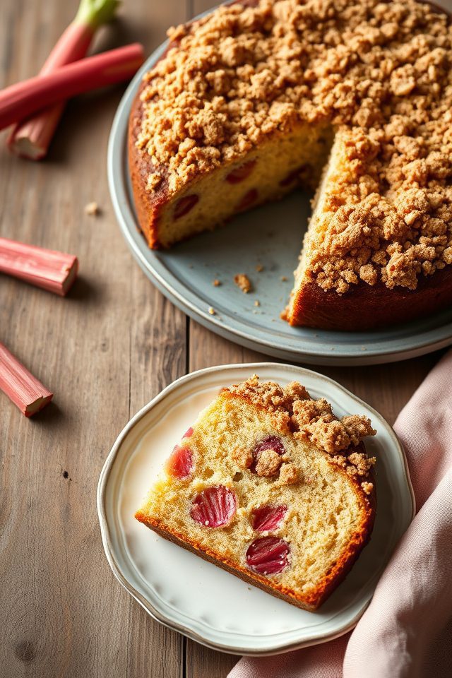 rhubarb streusel coffee cake