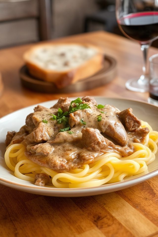 rich beef noodle dish
