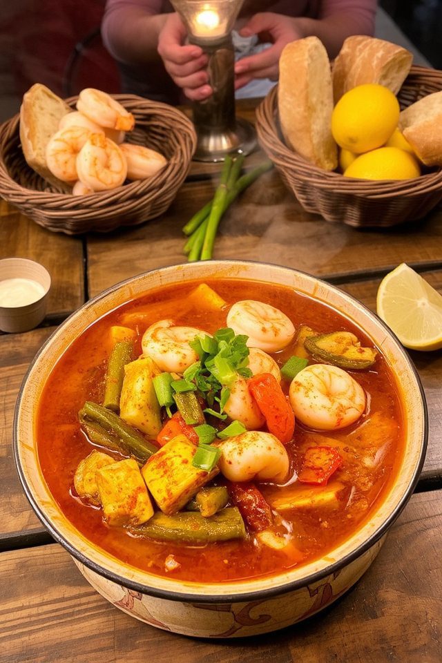 rich spicy seafood broth
