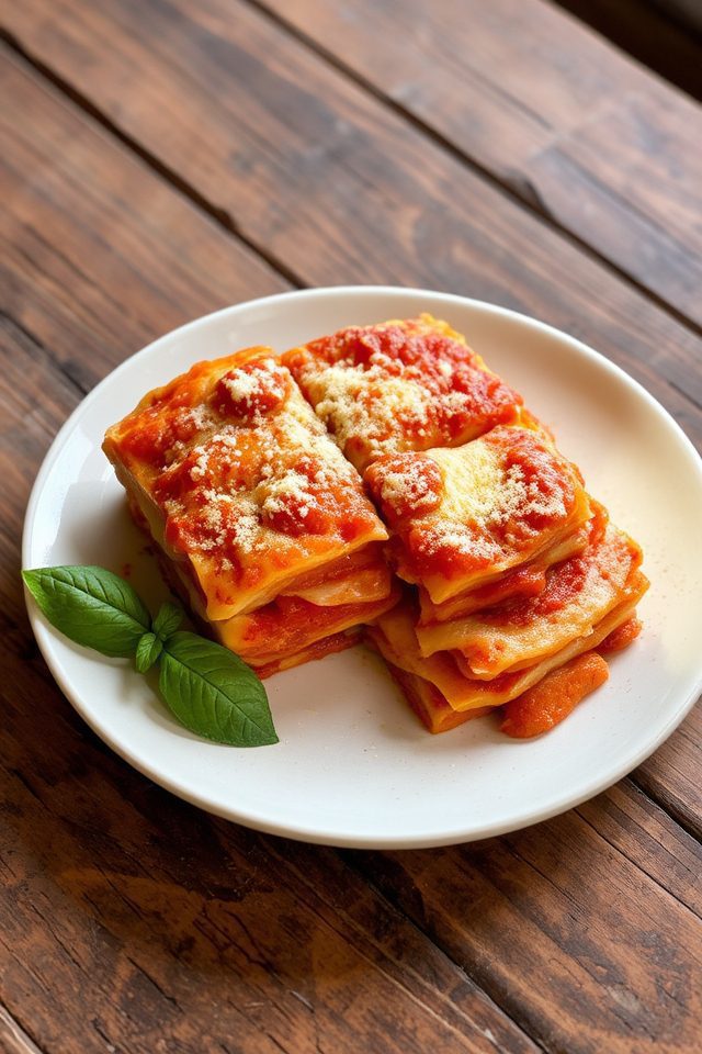rich tomato based lasagna