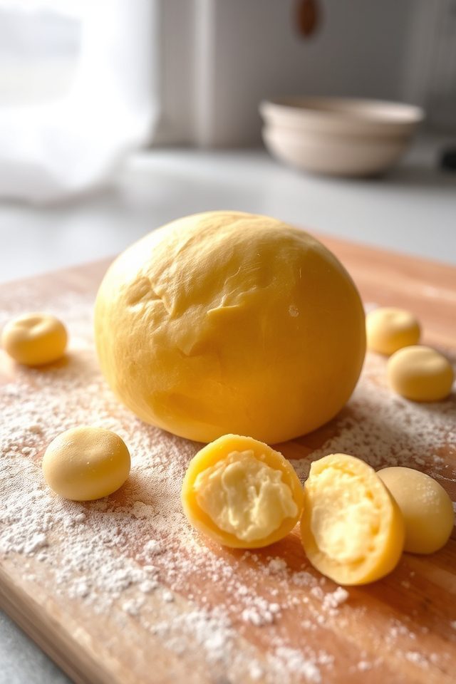 rich yellow gnocchi dough
