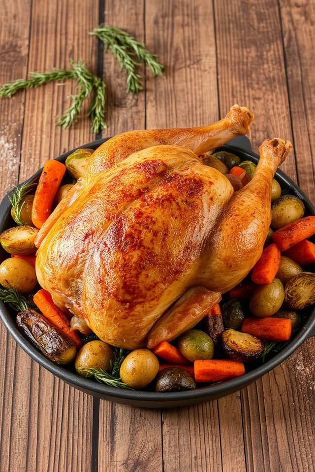 roasted chicken and vegetables