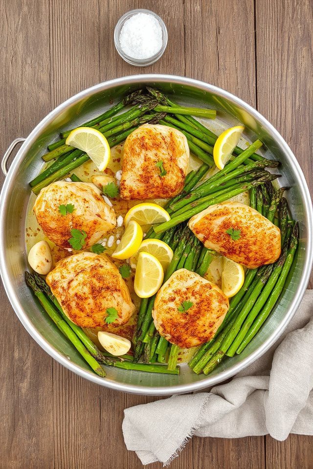 roasted chicken asparagus dinner