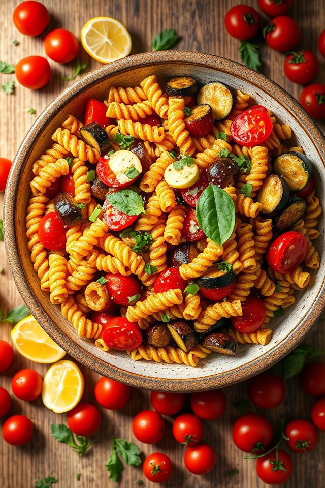 roasted vegetable pasta salad