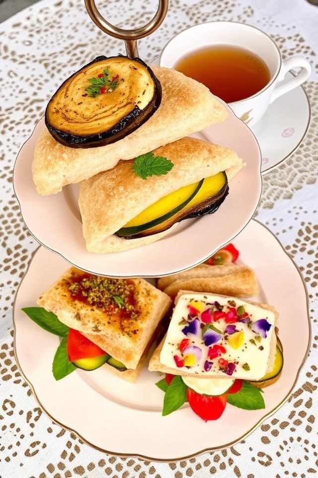 roasted vegetable tea sandwiches