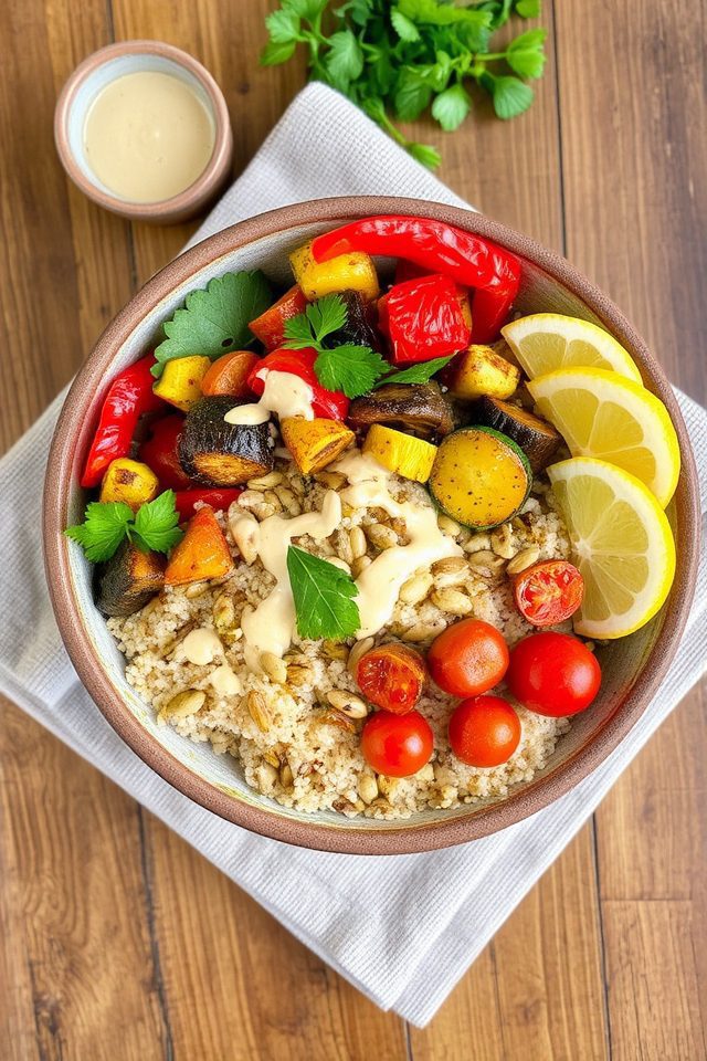 roasted vegetables quinoa bowls