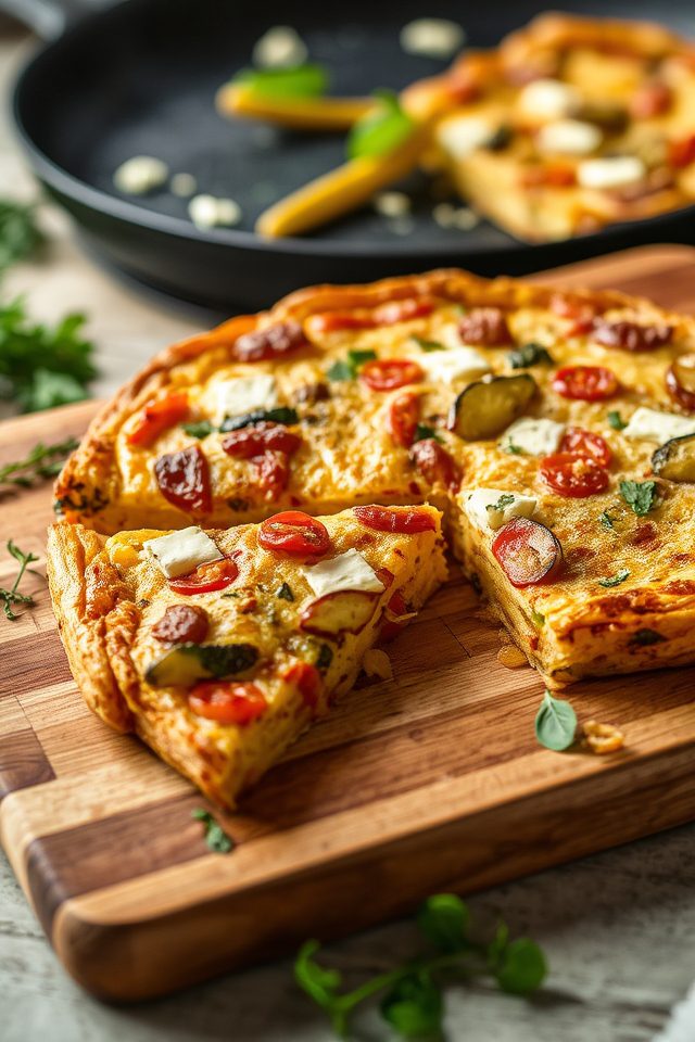 roasted veggie goat frittata