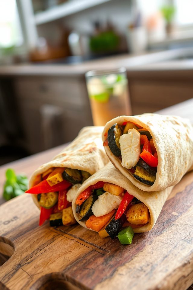 roasted veggie pita wrap