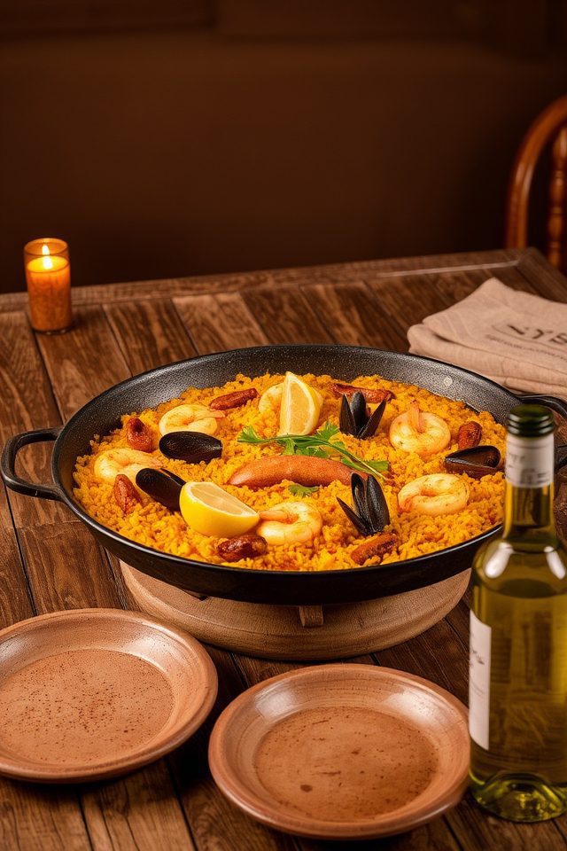 romantic spanish seafood dinner