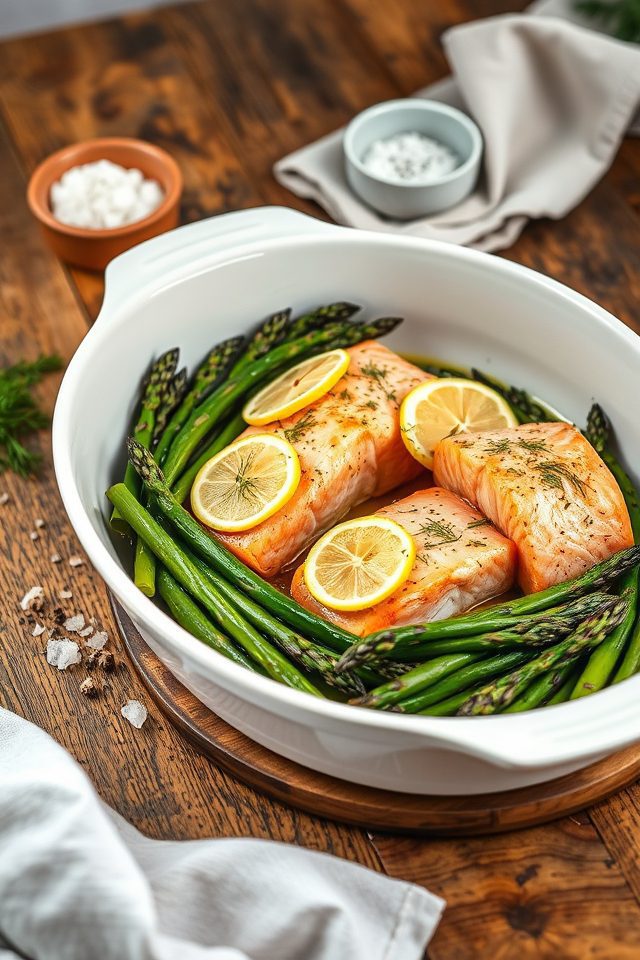 salmon and asparagus bake