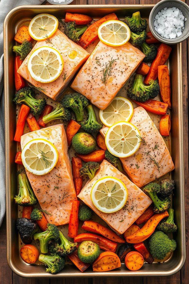 salmon and vegetable bake
