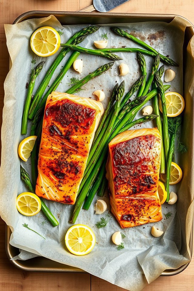 salmon asparagus baked together