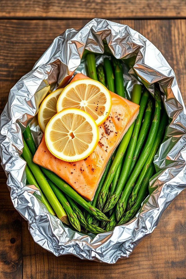 salmon asparagus foil wrap