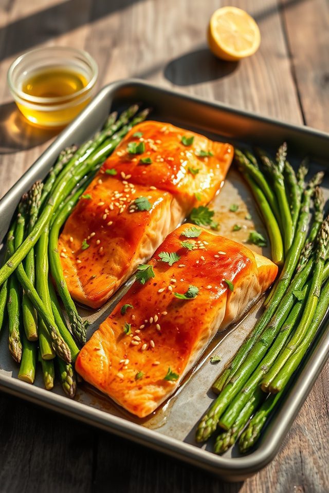 salmon asparagus honey garlic