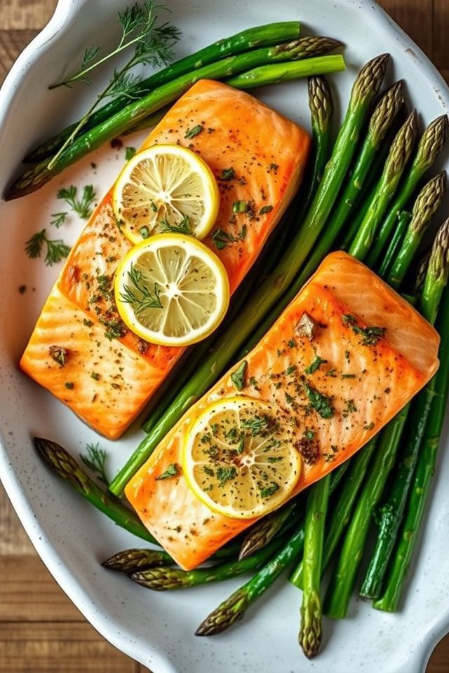 salmon asparagus lemon herb