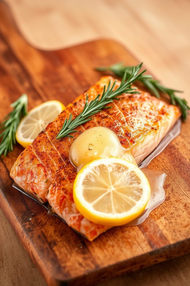 salmon baked with herbs