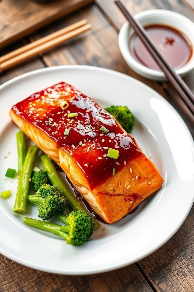 salmon broccoli soy honey