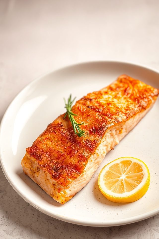 salmon cooked with herbs