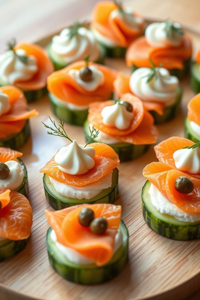 salmon cucumber appetizer bites