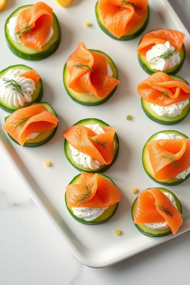 salmon cucumber appetizer bites