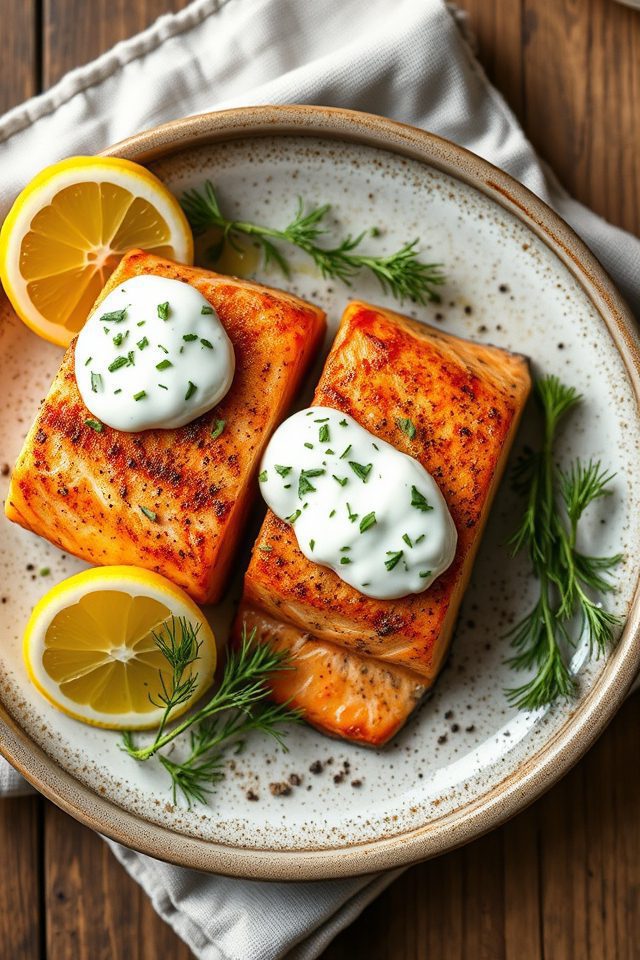 salmon dish with yogurt